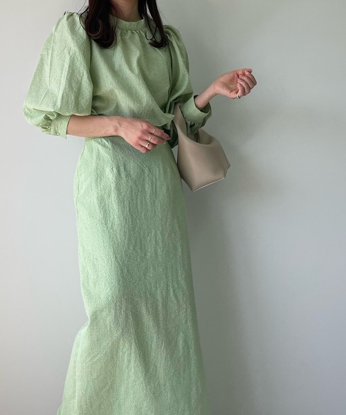 LE MORE(リモア)の「ギンガムパフブラウス(シャツ/ブラウス・レディース・レッド/ブラック/グリーン・FREE)」の19枚目の写真