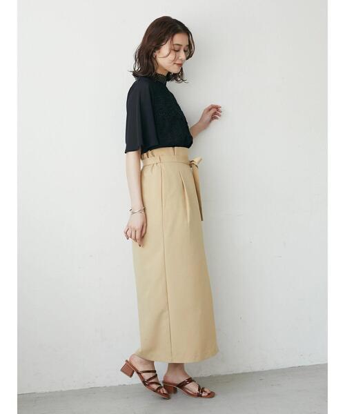 ELENCARE DUE（エレンカーレデュエ）の「・ELENCARE DUE ラップ風ナロースカート（スカート・レディース・ブラック/イエロー/アイボリー・FREE）」の13枚目の写真