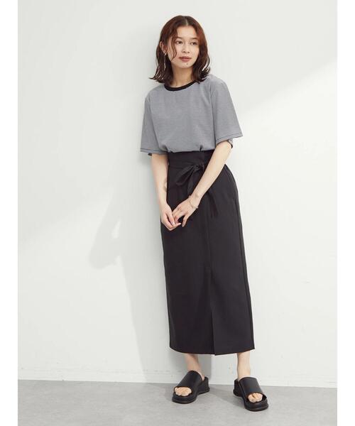 ELENCARE DUE（エレンカーレデュエ）の「・ELENCARE DUE ラップ風ナロースカート（スカート・レディース・ブラック/イエロー/アイボリー・FREE）」の22枚目の写真