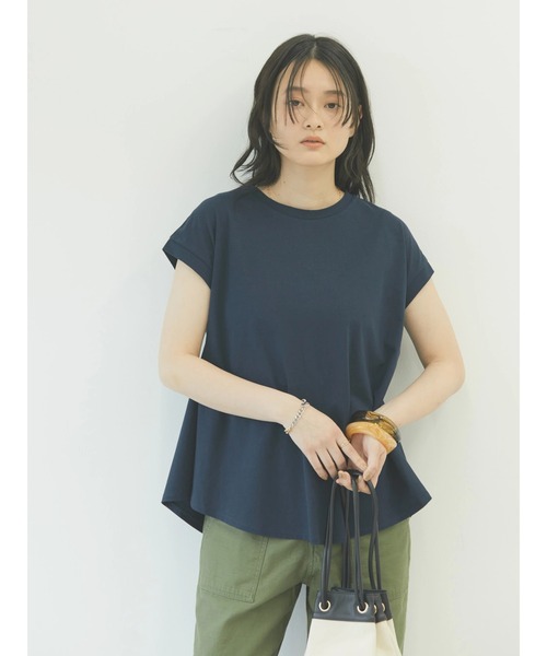 AMERICAN HOLIC（アメリカンホリック）の「フレアラインフレンチスリーブカットプルオーバー（Tシャツ/カットソー・レディース・ネイビー/オフホワイト/イエロー・M/L）」の2枚目の写真