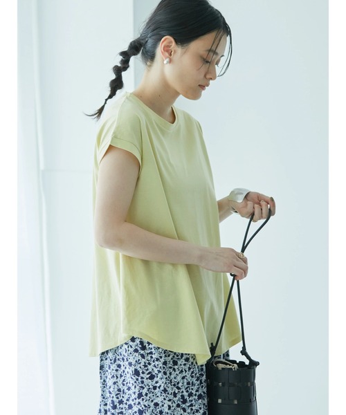 AMERICAN HOLIC（アメリカンホリック）の「フレアラインフレンチスリーブカットプルオーバー（Tシャツ/カットソー・レディース・ネイビー/オフホワイト/イエロー・M/L）」の5枚目の写真