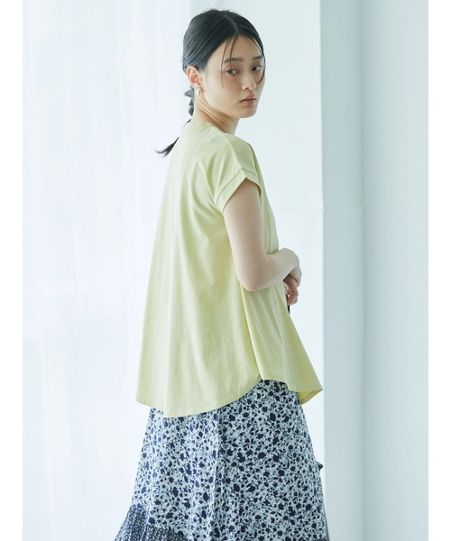 AMERICAN HOLIC（アメリカンホリック）の「フレアラインフレンチスリーブカットプルオーバー（Tシャツ/カットソー・レディース・ネイビー/オフホワイト/イエロー・M/L）」の6枚目の写真