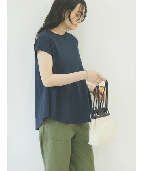 AMERICAN HOLIC（アメリカンホリック）の「フレアラインフレンチスリーブカットプルオーバー（Tシャツ/カットソー・レディース・ネイビー/オフホワイト/イエロー・M/L）」の13枚目の写真