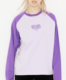 X-girl | GLITTER HEART L/S RAGLAN TEE(Tシャツ/カットソー)