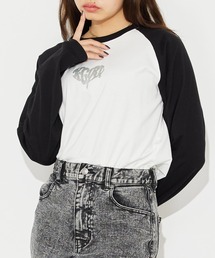 X-girl | GLITTER HEART L/S RAGLAN TEE(Tシャツ/カットソー)