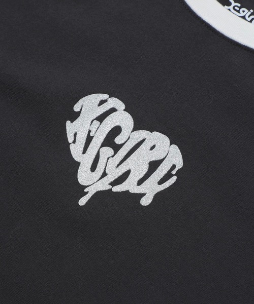 X-girl（エックスガール）の「GLITTER HEART L/S RAGLAN TEE（Tシャツ/カットソー・レディース・ホワイト/ライトパープル/チャコール・S/M）」の12枚目の写真