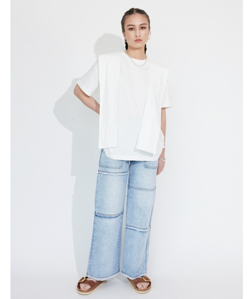 ALEXIA STAM（アリシアスタン）の「Sailor Collar Tee /セーラーカラーT（Tシャツ/カットソー・レディース・オフホワイト/チャコールグレー・FREE）」の5枚目の写真