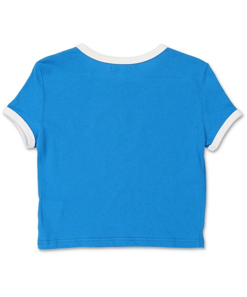 SPINNS(スピンズ)の「PEACEFULロゴ ショート丈リンガーTシャツ(Tシャツ/カットソー・レディース・オレンジ/ブルー/ブラック/オフホワイト・ONESIZE)」の14枚目の写真