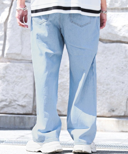 LUXSTYLE(ラグスタイル)の「極太ワイドストレートデニムパンツ(デニムパンツ・メンズ・ネイビー/ブルー/ブルー系その他・M/L)」の4枚目の写真