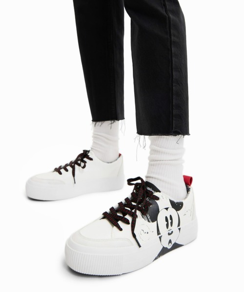 Desigual（デシグアル）の「ミッキーマウス 厚底スニーカー（スニーカー・レディース・ホワイト・23.5cm/24.5cm/25.5cm/23.0cm/24.0cm/25.0cm）」の4枚目の写真