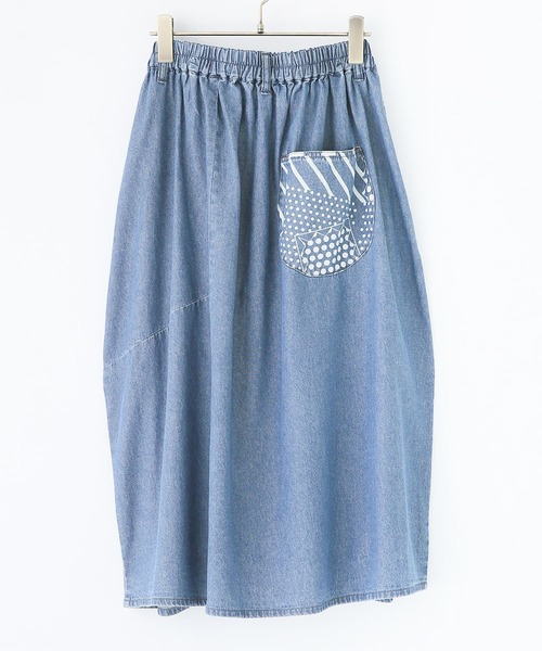 osharewalker（オシャレウォーカー）の「【廃盤】『抜染プリントデニムコクーンスカート』（デニムスカート・レディース・ブラック/ブルー・FREE）」の20枚目の写真