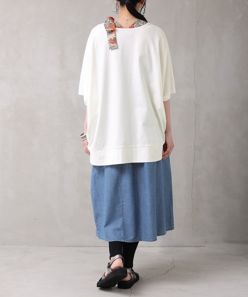 osharewalker（オシャレウォーカー）の「【廃盤】『抜染プリントデニムコクーンスカート』（デニムスカート・レディース・ブラック/ブルー・FREE）」の9枚目の写真