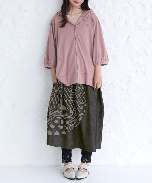 osharewalker（オシャレウォーカー）の「【廃盤】『抜染プリントデニムコクーンスカート』（デニムスカート・レディース・ブラック/ブルー・FREE）」の12枚目の写真