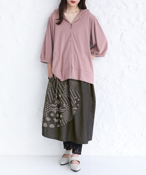 osharewalker（オシャレウォーカー）の「【廃盤】『抜染プリントデニムコクーンスカート』（デニムスカート・レディース・ブラック/ブルー・FREE）」の13枚目の写真