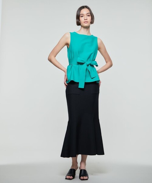 WRAPINKNOT(ラッピンノット)の「【WRAPINKNOT(ラッピンノット)】《STUDIOUS別注》別注ノースリーブ2WAYトップス WZ22S-LPO24(Tシャツ/カットソー・レディース・ブラック/カーキ/グリーン/ブルー・0)」の18枚目の写真