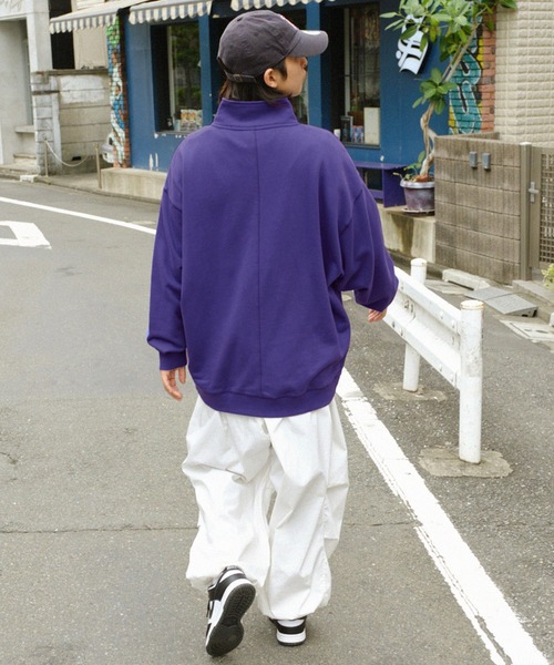 Dickies/ディッキーズ ロゴ刺繍 ハーフジップ ルーズシルエット