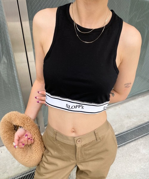 WHO'S WHO gallery（フーズフーギャラリー）の「【SLOPPY/スロッピー】フィットタンク（タンクトップ・レディース・アッシュグレー/ブラック/オフホワイト・FREE）」の6枚目の写真