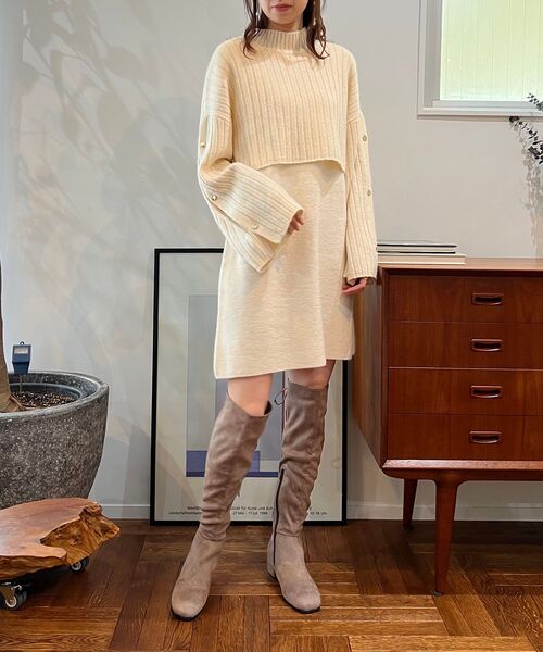 MAJESTIC LEGON(マジェスティックレゴン)の「バックレースアップニーハイブーツ(ブーツ・レディース・ブラック/グレー・MEDIUM/LARGE)」の4枚目の写真