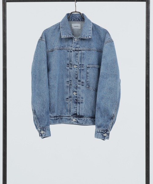 Iroquois（イロコイ）の「IROQUOIS イロコイ / OPEN-END DENIM JK セットアップオープンエンドデニムジャケット ビッグシルエットGジャン / 578203（デニムジャケット・メンズ・ライトインディゴブルー/ケミカルウォッシュ・1/2）」の10枚目の写真