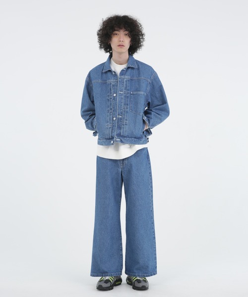 Iroquois（イロコイ）の「IROQUOIS イロコイ / OPEN-END DENIM JK セットアップオープンエンドデニムジャケット ビッグシルエットGジャン / 578203（デニムジャケット・メンズ・ライトインディゴブルー/ケミカルウォッシュ・1/2）」の8枚目の写真
