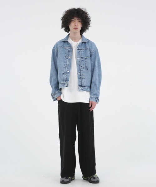 Iroquois（イロコイ）の「IROQUOIS イロコイ / OPEN-END DENIM JK セットアップオープンエンドデニムジャケット ビッグシルエットGジャン / 578203（デニムジャケット・メンズ・ライトインディゴブルー/ケミカルウォッシュ・1/2）」の12枚目の写真