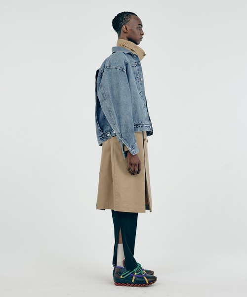 Iroquois（イロコイ）の「IROQUOIS イロコイ / OPEN-END DENIM JK セットアップオープンエンドデニムジャケット ビッグシルエットGジャン / 578203（デニムジャケット・メンズ・ライトインディゴブルー/ケミカルウォッシュ・1/2）」の9枚目の写真