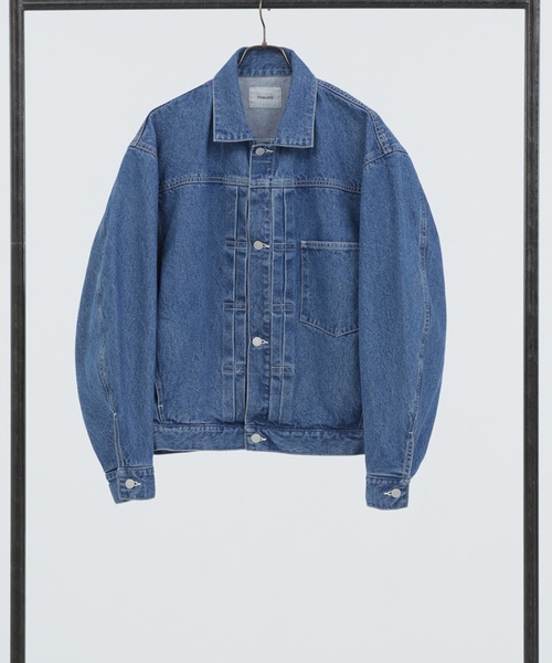 Iroquois（イロコイ）の「IROQUOIS イロコイ / OPEN-END DENIM JK セットアップオープンエンドデニムジャケット ビッグシルエットGジャン / 578203（デニムジャケット・メンズ・ライトインディゴブルー/ケミカルウォッシュ・1/2）」の4枚目の写真