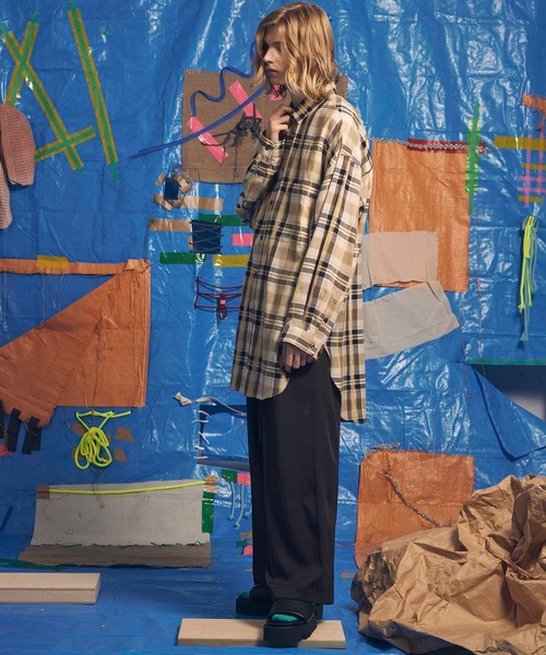 MAISON SPECIAL(メゾンスペシャル)の「《ユニセックスアイテム》モールチェックプライムオーバーシャツコート【MAISON SPECIAL/メゾンスペシャル】(シャツ/ブラウス・メンズ・ブラウン/イエロー/ブルー・1/2/0)」の7枚目の写真