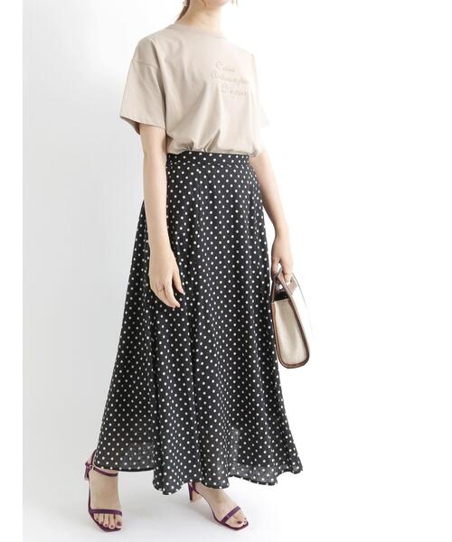 Te chichi(テチチ)の「ドット/無地マーメイドスカート(スカート・レディース・ブラック/オフホワイト/カーキ/イエロー・フリ-)」の9枚目の写真
