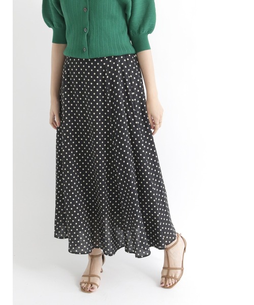 Te chichi(テチチ)の「ドット/無地マーメイドスカート(スカート・レディース・ブラック/オフホワイト/カーキ/イエロー・フリ-)」の2枚目の写真