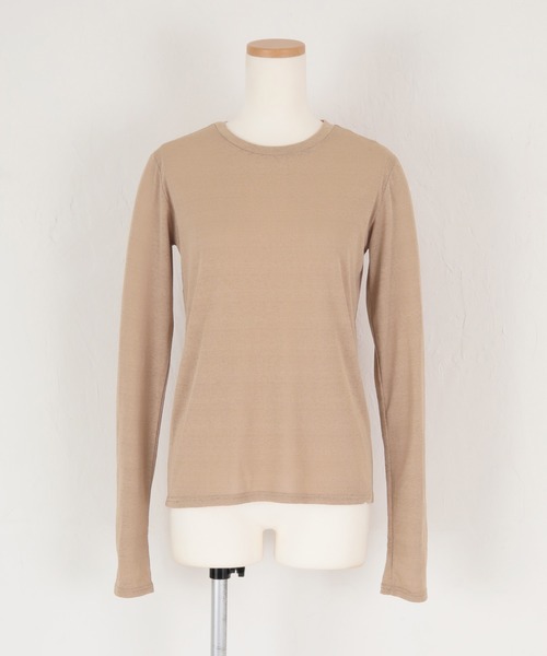 titivate(ティティベイト)の「シアークルーネックカットソー(Tシャツ/カットソー・レディース・アイボリー/ブラック/ピンク/ライトブラウン・L/M/S)」の6枚目の写真