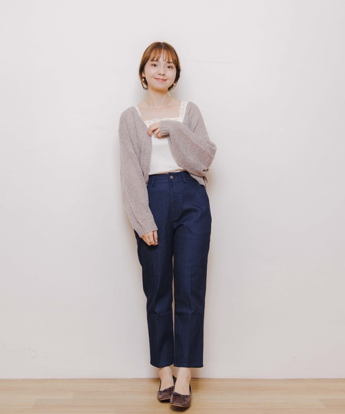 flower(フラワー)の「クリーンデニムパンツ(デニムパンツ・レディース・ネイビー/ブラック・FREE)」の15枚目の写真