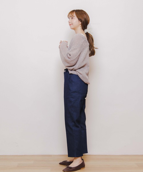 flower(フラワー)の「クリーンデニムパンツ(デニムパンツ・レディース・ネイビー/ブラック・FREE)」の18枚目の写真