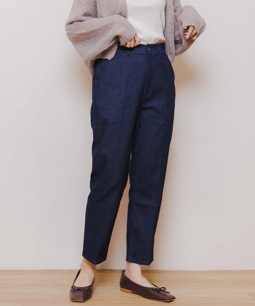 flower(フラワー)の「クリーンデニムパンツ(デニムパンツ・レディース・ネイビー/ブラック・FREE)」の19枚目の写真