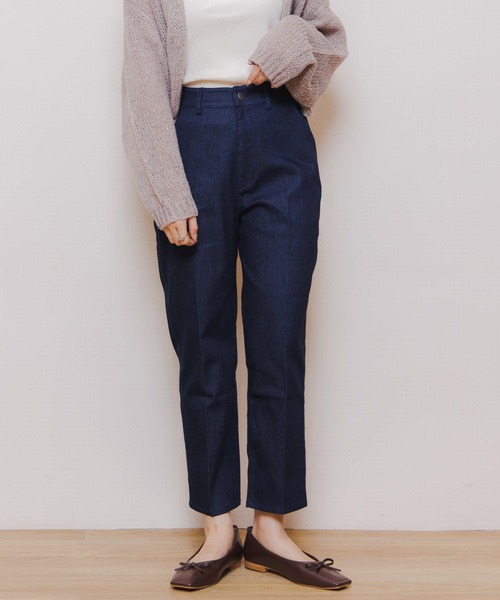 flower(フラワー)の「クリーンデニムパンツ(デニムパンツ・レディース・ネイビー/ブラック・FREE)」の20枚目の写真