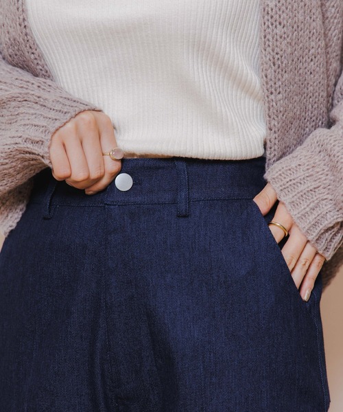 flower(フラワー)の「クリーンデニムパンツ(デニムパンツ・レディース・ネイビー/ブラック・FREE)」の21枚目の写真