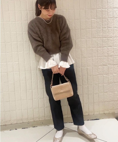 flower(フラワー)の「クリーンデニムパンツ(デニムパンツ・レディース・ネイビー/ブラック・FREE)」の3枚目の写真