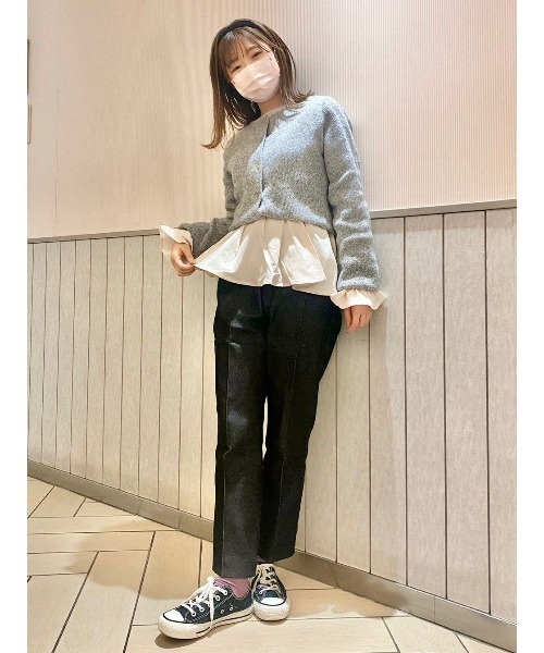 flower(フラワー)の「クリーンデニムパンツ(デニムパンツ・レディース・ネイビー/ブラック・FREE)」の5枚目の写真