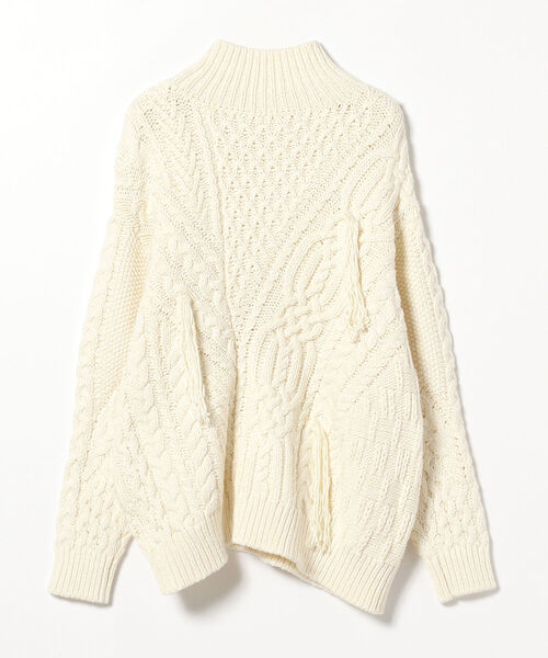 Ray BEAMS(レイビームス)の「RBS / ケーブル アシンメトリー ジップ カーディガン(カーディガン/ボレロ・レディース・オフホワイト/ダークブラウン・ONE SIZE)」の21枚目の写真