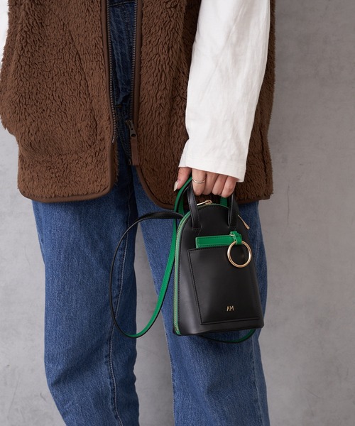 BIRTHDAY BAR（バースデイバー）の「アーチリング ミニショルダー ｜バイカラー ポーチつき（ショルダーバッグ・レディース・ブラック/ブラウン/アイボリー・フリー）」の8枚目の写真