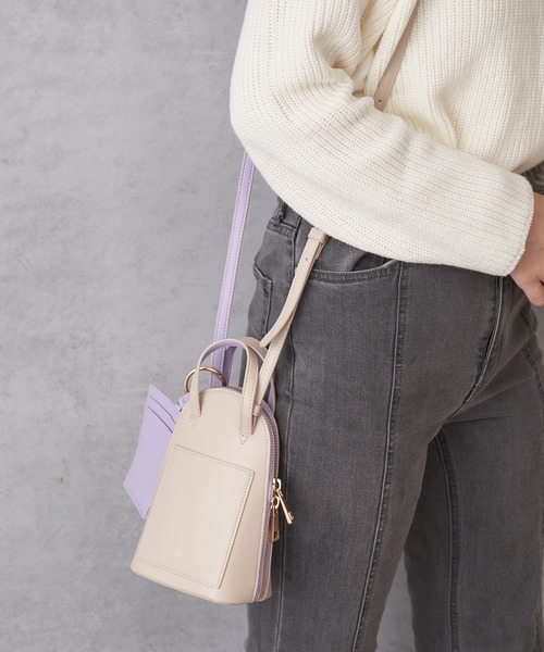 BIRTHDAY BAR（バースデイバー）の「アーチリング ミニショルダー ｜バイカラー ポーチつき（ショルダーバッグ・レディース・ブラック/ブラウン/アイボリー・フリー）」の11枚目の写真