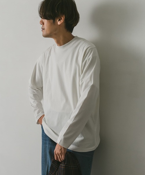 URBAN RESEARCH DOORS(アーバンリサーチドアーズ)の「USAコットンベーシックロングスリーブTシャツ(Tシャツ/カットソー・メンズ・ホワイト/ブラック/オレンジ/ブルー・MEDIUM/LARGE)」の15枚目の写真