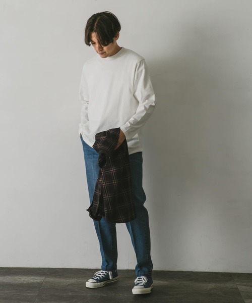 URBAN RESEARCH DOORS(アーバンリサーチドアーズ)の「USAコットンベーシックロングスリーブTシャツ(Tシャツ/カットソー・メンズ・ホワイト/ブラック/オレンジ/ブルー・MEDIUM/LARGE)」の10枚目の写真