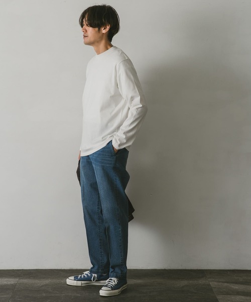 URBAN RESEARCH DOORS(アーバンリサーチドアーズ)の「USAコットンベーシックロングスリーブTシャツ(Tシャツ/カットソー・メンズ・ホワイト/ブラック/オレンジ/ブルー・MEDIUM/LARGE)」の5枚目の写真