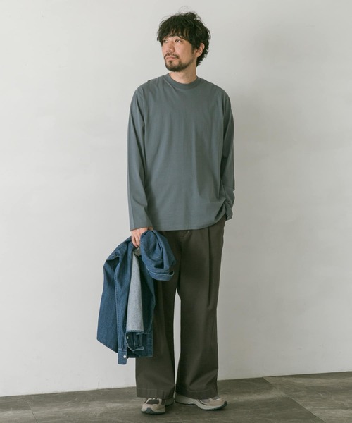 URBAN RESEARCH DOORS(アーバンリサーチドアーズ)の「USAコットンベーシックロングスリーブTシャツ(Tシャツ/カットソー・メンズ・ホワイト/ブラック/オレンジ/ブルー・MEDIUM/LARGE)」の11枚目の写真