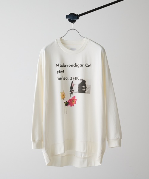 Lui's（ルイス）の「プレミアムスビンロマンスプリントスウェットロンT（スウェット・メンズ・ホワイト/ブラック/ブラウン・FREE）」の2枚目の写真