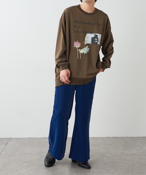 Lui's（ルイス）の「プレミアムスビンロマンスプリントスウェットロンT（スウェット・メンズ・ホワイト/ブラック/ブラウン・FREE）」の17枚目の写真