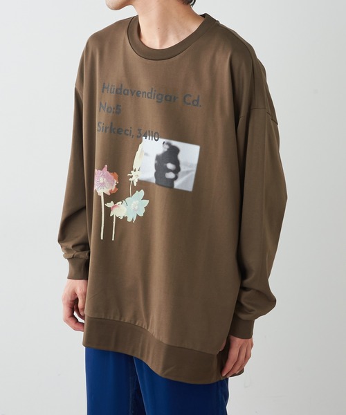 Lui's（ルイス）の「プレミアムスビンロマンスプリントスウェットロンT（スウェット・メンズ・ホワイト/ブラック/ブラウン・FREE）」の14枚目の写真