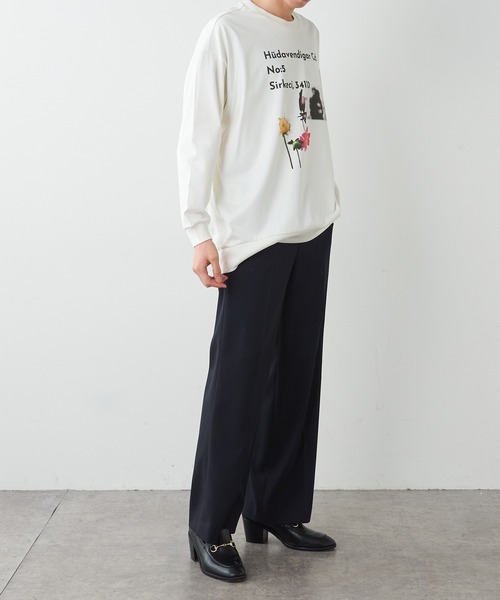 Lui's（ルイス）の「プレミアムスビンロマンスプリントスウェットロンT（スウェット・メンズ・ホワイト/ブラック/ブラウン・FREE）」の13枚目の写真