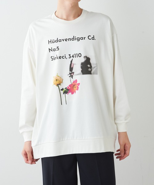 Lui's（ルイス）の「プレミアムスビンロマンスプリントスウェットロンT（スウェット・メンズ・ホワイト/ブラック/ブラウン・FREE）」の12枚目の写真